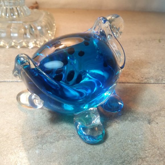 Art Glass blue Turtle - Picture 4 of 6